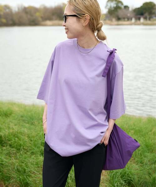 OUTDOOR PRODUCTS（アウトドアプロダクツ）の「COOLタッチWIDETEE（Tシャツ/カットソー・レディース・ホワイト/ネイビー/ラベンダー・FREE）」の13枚目の写真