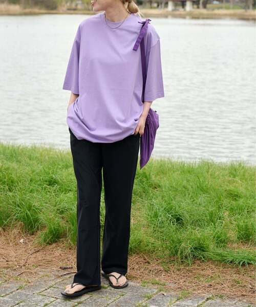 OUTDOOR PRODUCTS（アウトドアプロダクツ）の「COOLタッチWIDETEE（Tシャツ/カットソー・レディース・ホワイト/ネイビー/ラベンダー・FREE）」の14枚目の写真