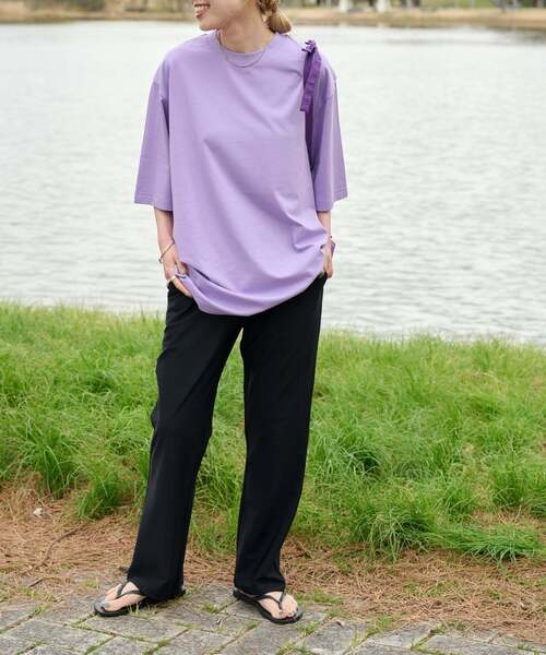 OUTDOOR PRODUCTS（アウトドアプロダクツ）の「COOLタッチWIDETEE（Tシャツ/カットソー・レディース・ホワイト/ネイビー/ラベンダー・FREE）」の19枚目の写真