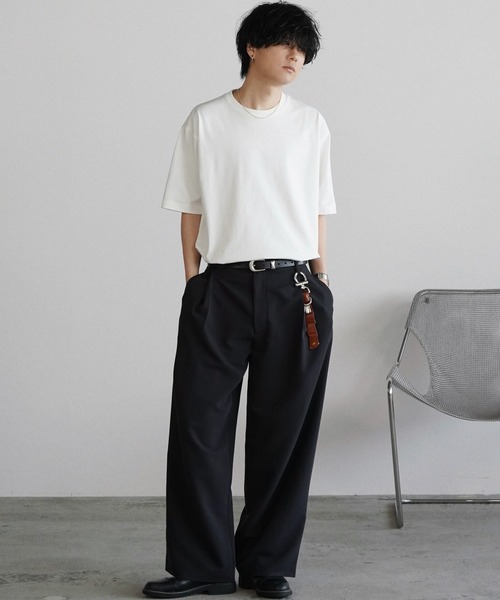 WYM LIDNM（ウィム バイ リドム）の「DOUBLE CLOTH DEEP TUCK SLACKS（スラックス・メンズ・オフホワイト/グレー/ブラック系・S/M/L/XL）」の6枚目の写真
