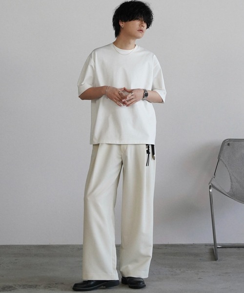 WYM LIDNM（ウィム バイ リドム）の「DOUBLE CLOTH DEEP TUCK SLACKS（スラックス・メンズ・オフホワイト/グレー/ブラック系・S/M/L/XL）」の21枚目の写真