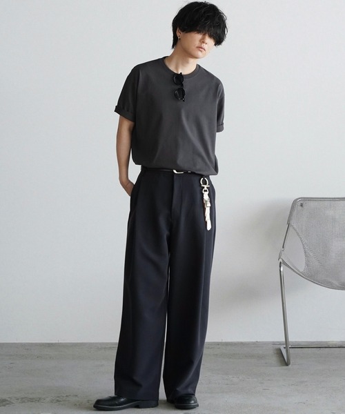 WYM LIDNM（ウィム バイ リドム）の「DOUBLE CLOTH DEEP TUCK SLACKS（スラックス・メンズ・オフホワイト/グレー/ブラック系・S/M/L/XL）」の11枚目の写真