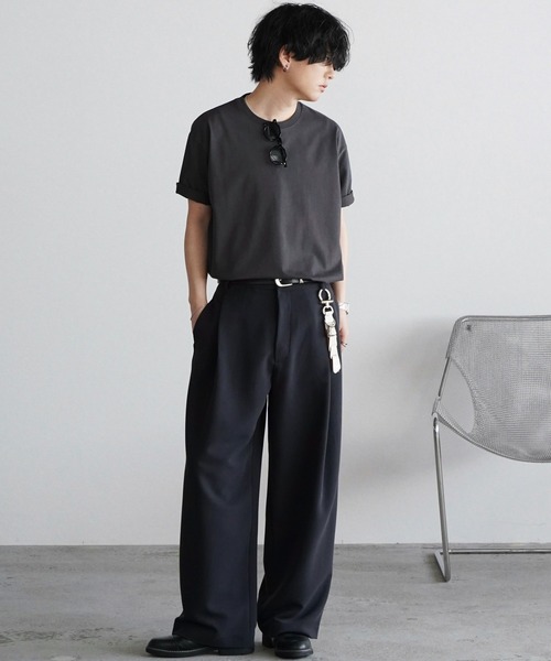 WYM LIDNM（ウィム バイ リドム）の「DOUBLE CLOTH DEEP TUCK SLACKS（スラックス・メンズ・オフホワイト/グレー/ブラック系・S/M/L/XL）」の13枚目の写真