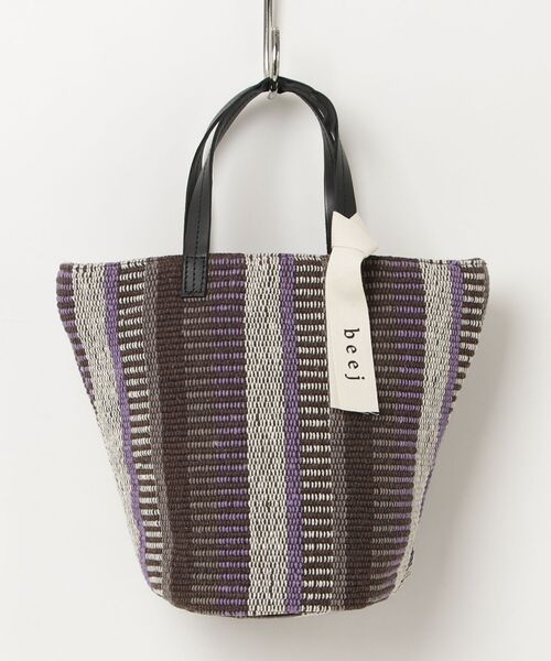 beej（ビージ）の「beej/Woven comb totebag（ショルダーバッグ・レディース・グリーン/パープル・FREE）」の2枚目の写真
