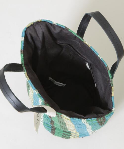 beej（ビージ）の「beej/Woven comb totebag（トートバッグ・レディース・グリーン/パープル・FREE）」の3枚目の写真