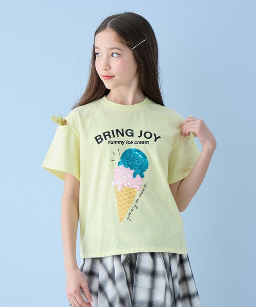 アイス柄スパンコール半袖Tシャツ（Tシャツ/カットソー）｜BISKEE