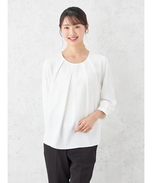 【SOFFICE】 ランダムタックブラウス ニット カットソー 通年