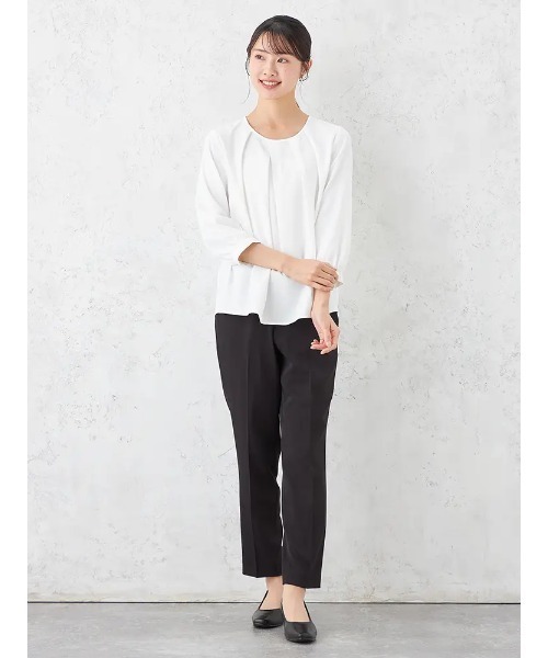 HARUYAMA(ハルヤマ)の「【SOFFICE】 ランダムタックブラウス ニット カットソー 通年(シャツ/ブラウス・レディース・ライトグレー/オフホワイト/ライトピンク・S/L/LL/M)」の10枚目の写真