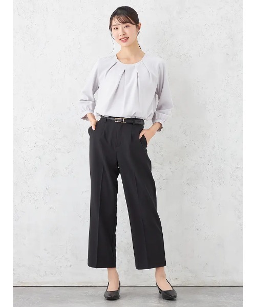 HARUYAMA(ハルヤマ)の「【SOFFICE】 ランダムタックブラウス ニット カットソー 通年(シャツ/ブラウス・レディース・ライトグレー/オフホワイト/ライトピンク・S/L/LL/M)」の14枚目の写真