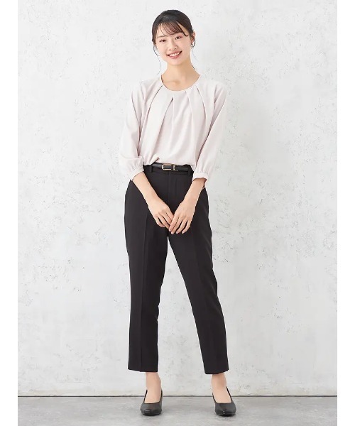 HARUYAMA(ハルヤマ)の「【SOFFICE】 ランダムタックブラウス ニット カットソー 通年(シャツ/ブラウス・レディース・ライトグレー/オフホワイト/ライトピンク・S/L/LL/M)」の12枚目の写真
