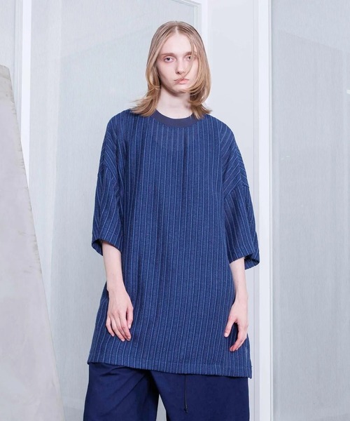 VOAAOV(ヴォアーブ)の「【VOAAOV】RASCHEL LACE Big T-Shirt(Tシャツ/カットソー・メンズ・ネイビー/ホワイト/オリーブ/ブラック・FREE)」の1枚目の写真