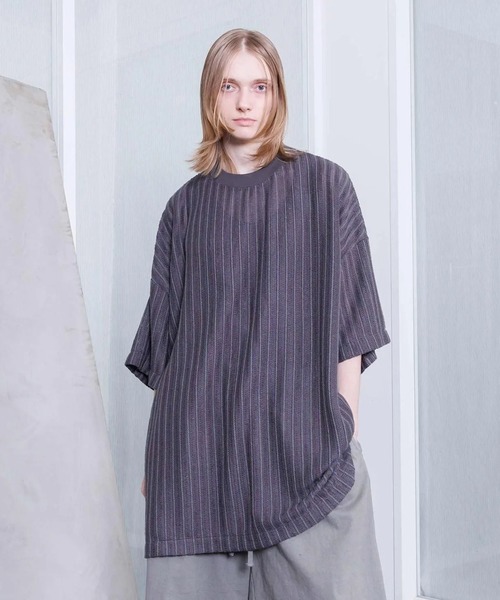 VOAAOV(ヴォアーブ)の「【VOAAOV】RASCHEL LACE Big T-Shirt(Tシャツ/カットソー・メンズ・ネイビー/ホワイト/オリーブ/ブラック・FREE)」の4枚目の写真