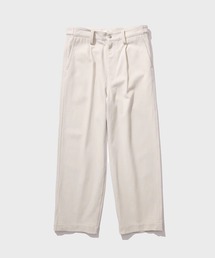 【ATON / エイトン】WASHED TWIST COTTON TUCK WIDE PANTS