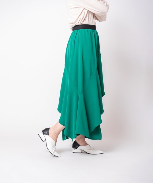 OSMOSIS（オズモーシス）の「アシンメトリー切替スカート（スカート・レディース・グリーン/ブラック/グレー・ONE SIZE）」の17枚目の写真