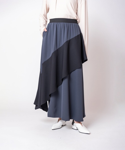 OSMOSIS（オズモーシス）の「アシンメトリー切替スカート（スカート・レディース・グリーン/ブラック/グレー・ONE SIZE）」の19枚目の写真