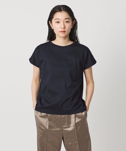 MARW UNITED ARROWS(マルゥ ユナイテッドアローズ)の「<MARW UNITED ARROWS>フレンチスリーブ Tシャツ 汗ジミ防止(Tシャツ/カットソー・レディース・ホワイト/ライトグレー/ネイビー/ブラック/グレー系/その他1・FREE)」の1枚目の写真