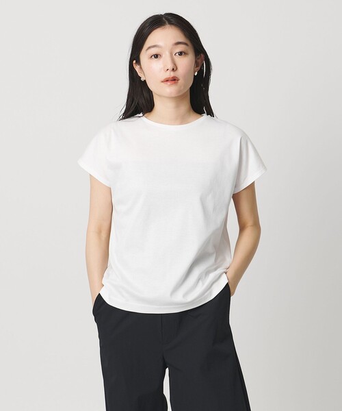MARW UNITED ARROWS(マルゥ ユナイテッドアローズ)の「<MARW UNITED ARROWS>フレンチスリーブ Tシャツ 汗ジミ防止(Tシャツ/カットソー・レディース・ホワイト/ライトグレー/ネイビー/ブラック/グレー系/その他1・FREE)」の2枚目の写真