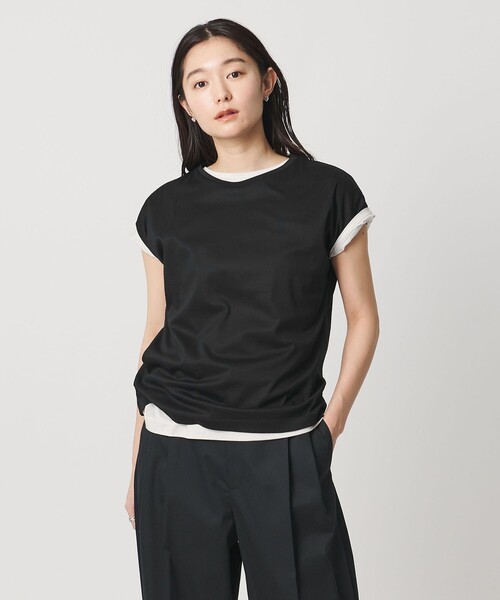 MARW UNITED ARROWS(マルゥ ユナイテッドアローズ)の「<MARW UNITED ARROWS>フレンチスリーブ Tシャツ 汗ジミ防止(Tシャツ/カットソー・レディース・ホワイト/ライトグレー/ネイビー/ブラック/グレー系/その他1・FREE)」の3枚目の写真