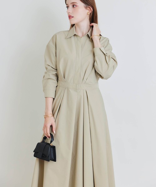 PICCIN（ピッチン）の「シャツワンピース（シャツワンピース・レディース・ブラック/サンドベージュ・M）」の2枚目の写真