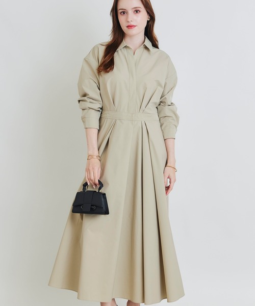 PICCIN（ピッチン）の「シャツワンピース（シャツワンピース・レディース・ブラック/サンドベージュ・M）」の4枚目の写真