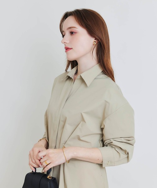 PICCIN（ピッチン）の「シャツワンピース（シャツワンピース・レディース・ブラック/サンドベージュ・M）」の3枚目の写真
