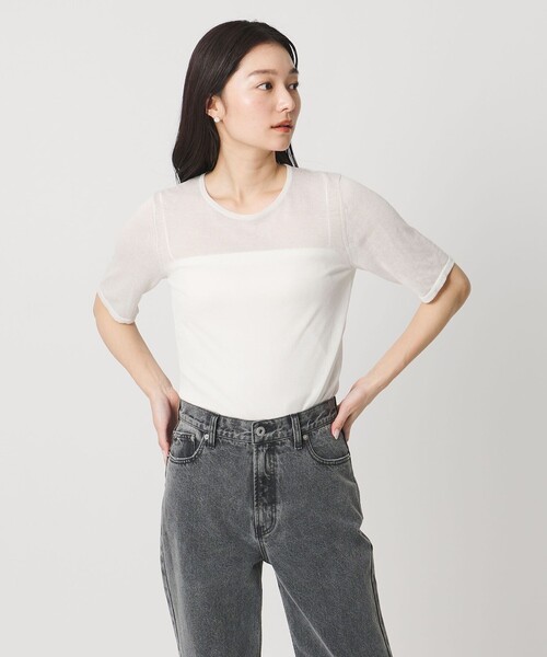 MARW UNITED ARROWS(マルゥ ユナイテッドアローズ)の「<MARW UNITED ARROWS>5分袖 シアー ニット(ニット/セーター・レディース・ブラック/ネイビー/ライトグレー・FREE)」の11枚目の写真
