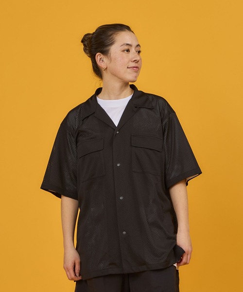 BURLAP OUTFITTER(バーラップアウトフィッター)の「BURLAP OUTFITTER 【バーラップアウトフィッター】- MESH CAMP SHIRT(シャツ/ブラウス・メンズ・バーガンディー/ブラック・X-LARGE/LARGE/MEDIUM)」の2枚目の写真