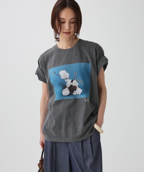 jj mercer（ジェイジェイマーサー）の「【J.J. Mercer×VEIN×BABYLONE】FLOWER PHOTO T（Tシャツ/カットソー・レディース・チャコール・フリー）」の16枚目の写真