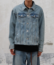 MAISON MINED（メゾンミネド）の「CUT OUT DENIM TRUCKER JACKET LIGHT BLUE（デニムジャケット）」