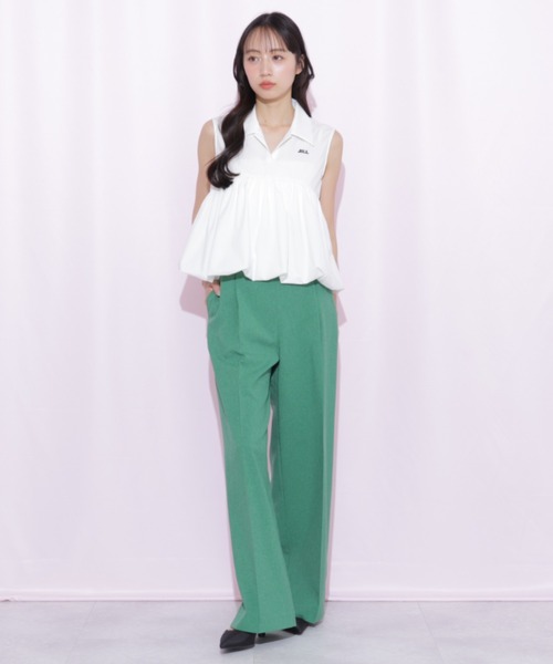 JILL by JILL STUART(ジルバイジルスチュアート)の「ドライタッチワイドパンツ(その他パンツ・レディース・グレー/グリーン/ネイビー・SMALL/MEDIUM)」の14枚目の写真