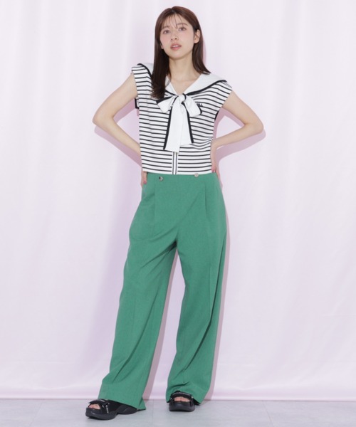 JILL by JILL STUART(ジルバイジルスチュアート)の「ドライタッチワイドパンツ(その他パンツ・レディース・グレー/グリーン/ネイビー・SMALL/MEDIUM)」の6枚目の写真