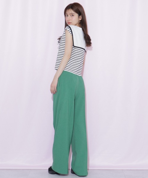 JILL by JILL STUART(ジルバイジルスチュアート)の「ドライタッチワイドパンツ(その他パンツ・レディース・グレー/グリーン/ネイビー・SMALL/MEDIUM)」の8枚目の写真