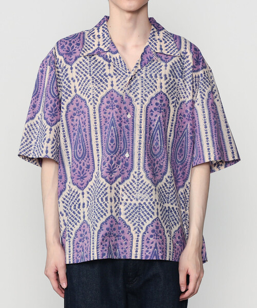 Bshop(ビショップ)の「KARDO | ROHIT ブロックプリント 半袖オープンカラーシャツ MEN(シャツ/ブラウス・メンズ・パープル系その他・L/M)」の5枚目の写真