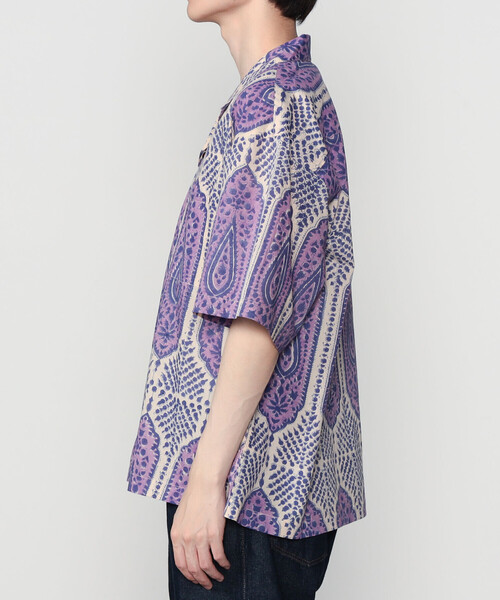 Bshop(ビショップ)の「KARDO | ROHIT ブロックプリント 半袖オープンカラーシャツ MEN(シャツ/ブラウス・メンズ・パープル系その他・L/M)」の4枚目の写真