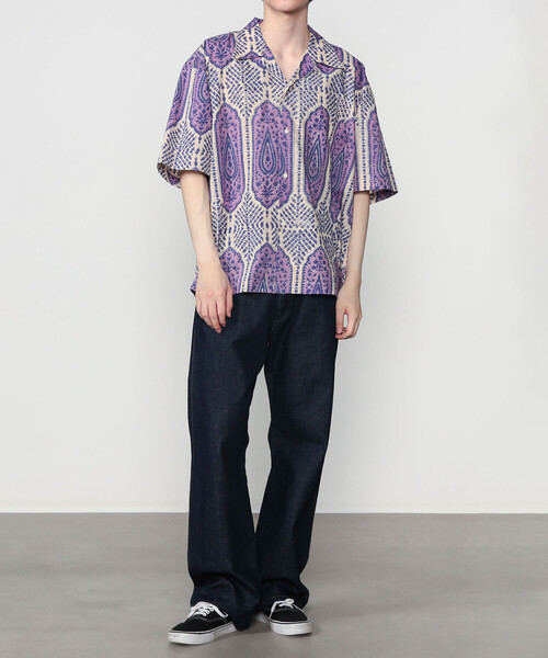 Bshop(ビショップ)の「KARDO | ROHIT ブロックプリント 半袖オープンカラーシャツ MEN(シャツ/ブラウス・メンズ・パープル系その他・L/M)」の2枚目の写真