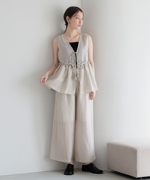 studio CLIP(スタディオクリップ)の「ドットリボンベスト(ベスト・レディース・ライトグレー/ブラウン/ブラック・FREE)」の6枚目の写真