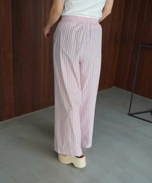 SANSeLF(サンセルフ)の「【SANSeLF】フロントボタンストライプワイドパンツ saw26s067(その他パンツ・レディース・ブルー/ピンク・FREE)」の5枚目の写真