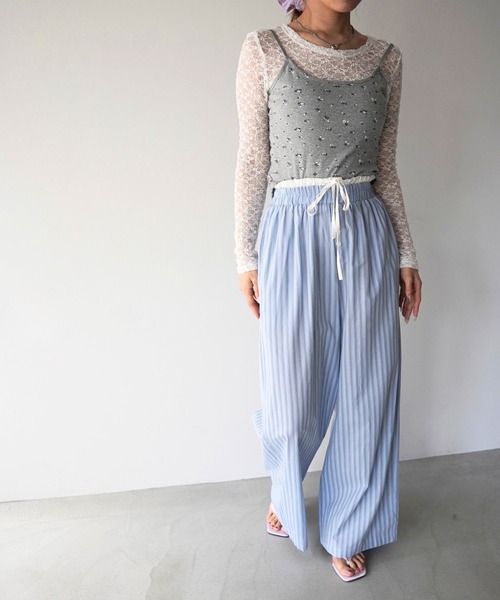 SANSeLF(サンセルフ)の「【SANSeLF】フロントボタンストライプワイドパンツ saw26s067(その他パンツ・レディース・ブルー/ピンク・FREE)」の15枚目の写真