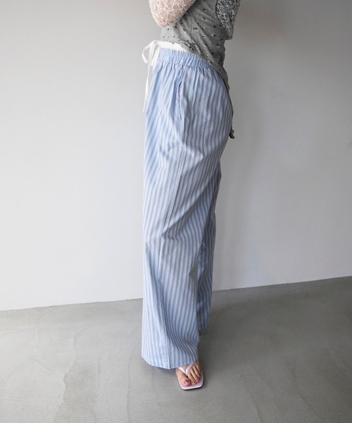 SANSeLF(サンセルフ)の「【SANSeLF】フロントボタンストライプワイドパンツ saw26s067(その他パンツ・レディース・ブルー/ピンク・FREE)」の10枚目の写真
