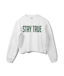 ステイ トゥルー セミクロップ長袖Tシャツ - ホワイト