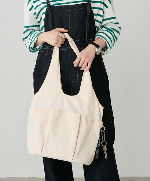 BONLECILL Marche(ボンルシールマルシェ)の「【BONLECILL Marche】《大容量/A4》メニ―ポケットユーティリティトートバッグ(トートバッグ・レディース・アイボリー/カーキ/ブラック・FREE)」の7枚目の写真