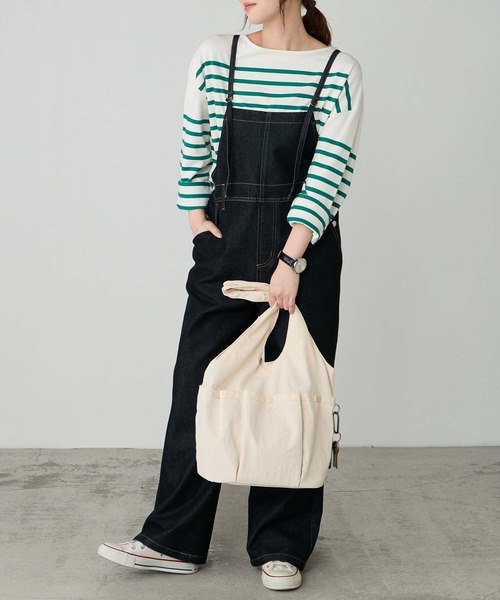 BONLECILL Marche(ボンルシールマルシェ)の「【BONLECILL Marche】《大容量/A4》メニ―ポケットユーティリティトートバッグ(トートバッグ・レディース・アイボリー/カーキ/ブラック・FREE)」の9枚目の写真