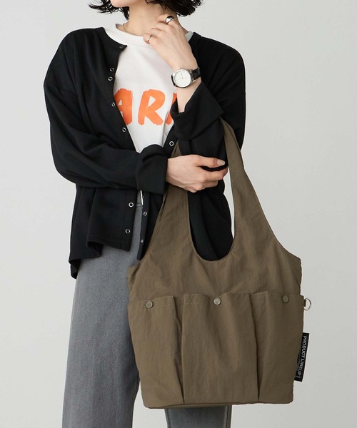 BONLECILL Marche(ボンルシールマルシェ)の「【BONLECILL Marche】《大容量/A4》メニ―ポケットユーティリティトートバッグ(トートバッグ・レディース・アイボリー/カーキ/ブラック・FREE)」の18枚目の写真