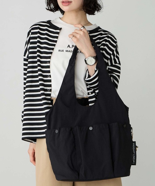 BONLECILL Marche(ボンルシールマルシェ)の「【BONLECILL Marche】《大容量/A4》メニ―ポケットユーティリティトートバッグ(トートバッグ・レディース・アイボリー/カーキ/ブラック・FREE)」の10枚目の写真