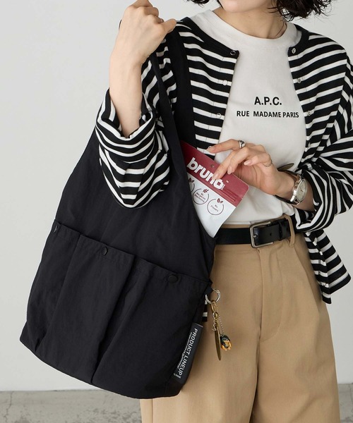 BONLECILL Marche(ボンルシールマルシェ)の「【BONLECILL Marche】《大容量/A4》メニ―ポケットユーティリティトートバッグ(トートバッグ・レディース・アイボリー/カーキ/ブラック・FREE)」の11枚目の写真