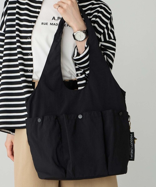 BONLECILL Marche(ボンルシールマルシェ)の「【BONLECILL Marche】《大容量/A4》メニ―ポケットユーティリティトートバッグ(トートバッグ・レディース・アイボリー/カーキ/ブラック・FREE)」の12枚目の写真