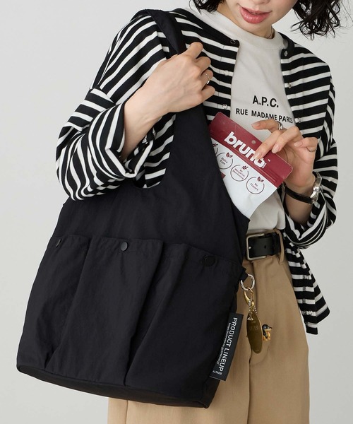 BONLECILL Marche(ボンルシールマルシェ)の「【BONLECILL Marche】《大容量/A4》メニ―ポケットユーティリティトートバッグ(トートバッグ・レディース・アイボリー/カーキ/ブラック・FREE)」の13枚目の写真