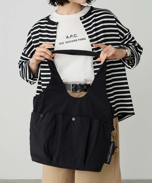 BONLECILL Marche(ボンルシールマルシェ)の「【BONLECILL Marche】《大容量/A4》メニ―ポケットユーティリティトートバッグ(トートバッグ・レディース・アイボリー/カーキ/ブラック・FREE)」の14枚目の写真