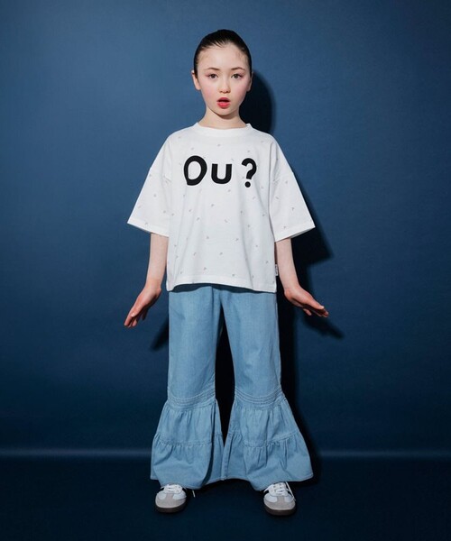 EDWIN（エドウィン）の「【Ou? by EDWIN】デニムフリルフレアパンツ（デニムパンツ・キッズ・サックスブルー/ブルー・90/110/120/150/100/130/140）」の6枚目の写真