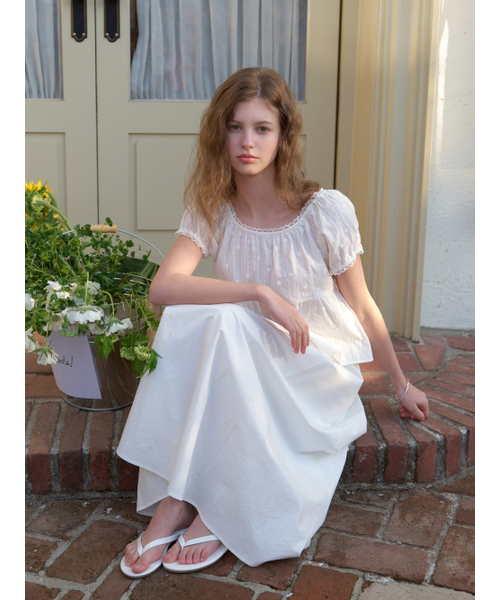 RE_L(リエル)の「Sanne cap sleeve blouse (white flower)(シャツ/ブラウス・レディース・その他・FREE)」の6枚目の写真
